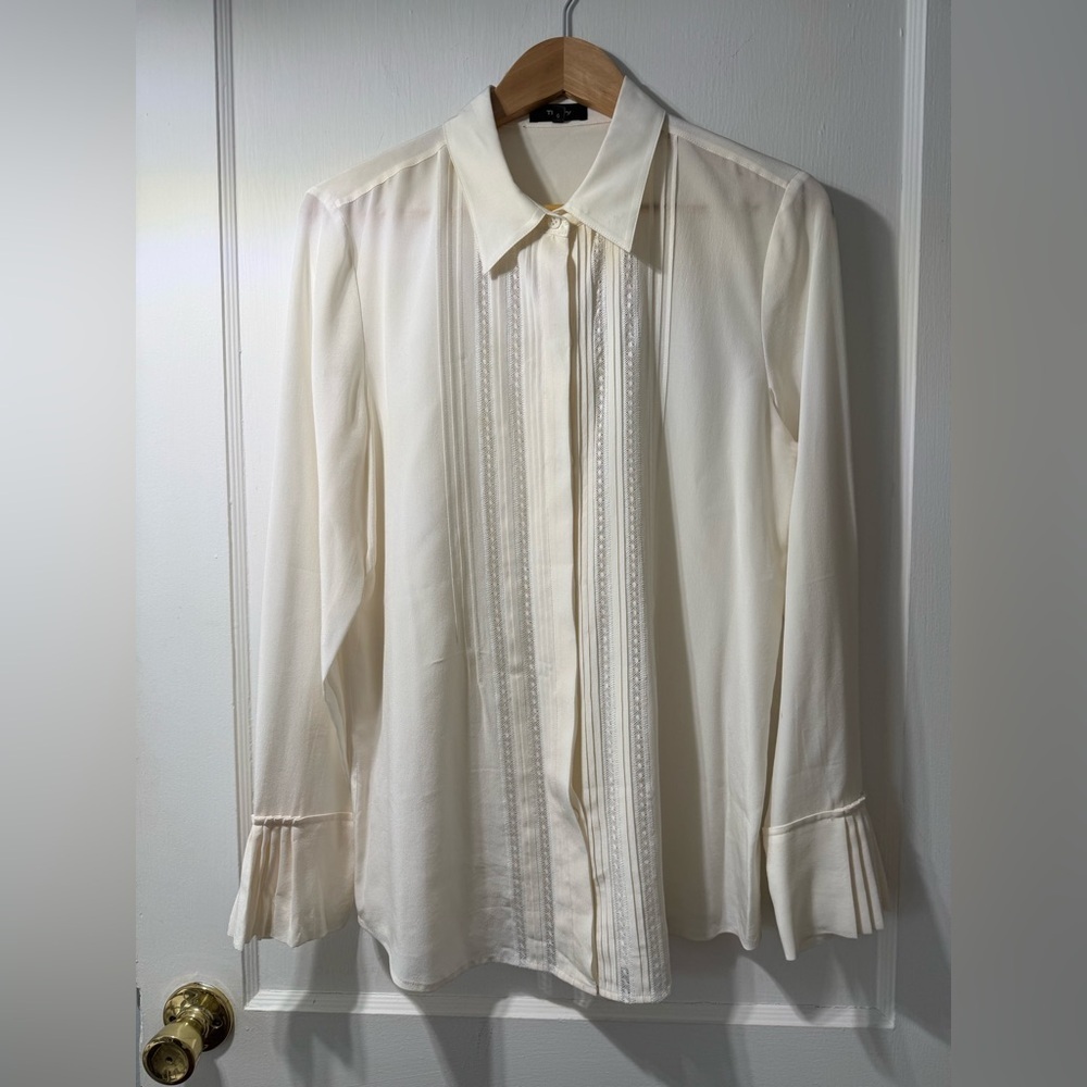 Theory Cream Top 100% Silk
